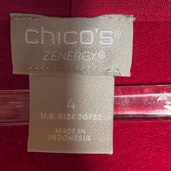 Chicos Zenergy Womens Size 4/XXL Red Cowl Neck Tunic Top Long Sleeve Chico's - Picture 8 of 9